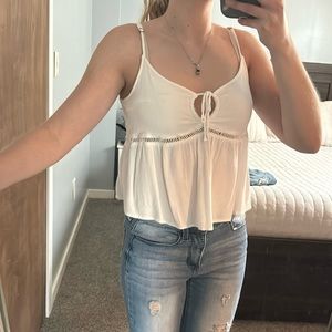 Hollister white tank top crop